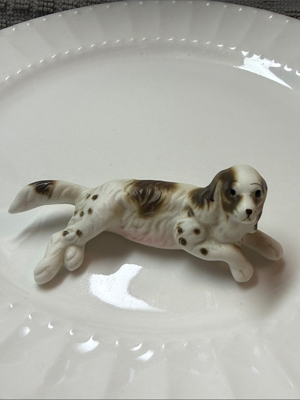 Vintage Porcelain spaniel Dog Figurine